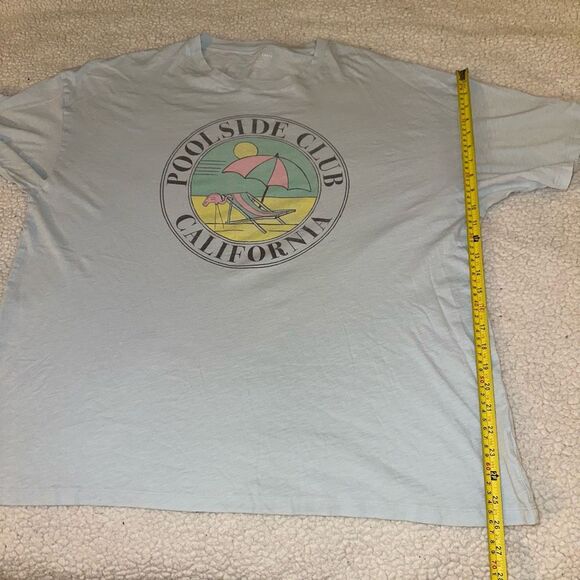 American Eagle Poolside Club Beach Light Blue Graphic Tee XL EUC - Picture 10 of 12